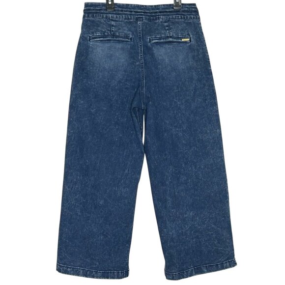 Anne Klein Women's Wide Leg Crop High Rise Blue Jean size 12 - Picture 2 of 16